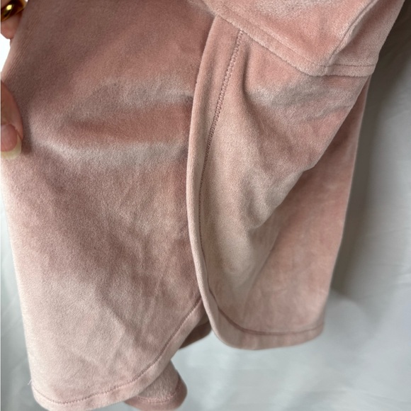 Donna Karan Dusty Rose Pink Velvet Plush Hoodie Pajama Top Ultimate Loungewear - Picture 6 of 7